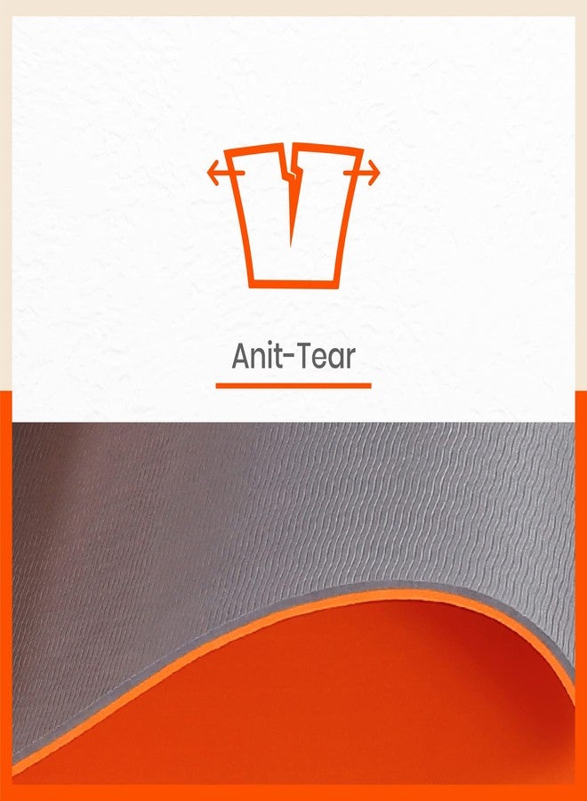 Bathla حصيرة اليوغا الكلاسيكية من باثلا - كريا مع حزام حمل | مانعة للانزلاق وقابلة للعكس | برتقالي ورمادي (المقاس: 24 بوصة × 72 بوصة، السماكة: 8 مم) - Image 4