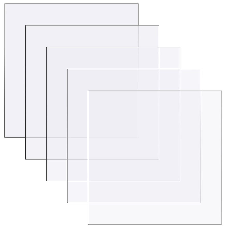 klarako Polycarbonate Sheets Clear Plastic Sheet Thin Rigid Plastic Sheet Clear Polycarbonate Sheet Shatter Resistant Plastic Sheets for DIY Crafts Document Picture Frames (12 x 12 x 0.02 Inch) - Image 1