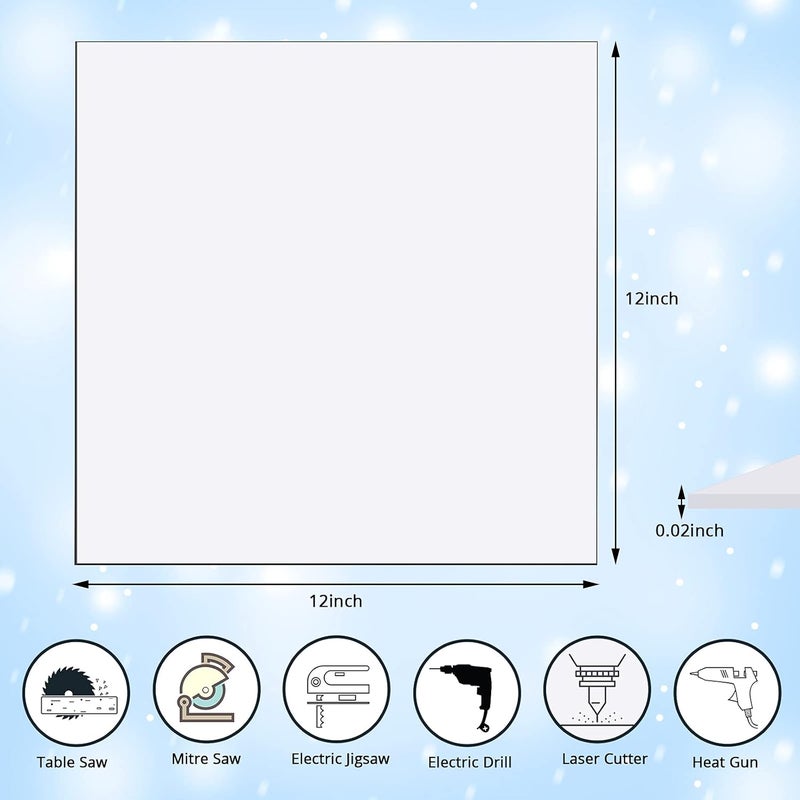 klarako Polycarbonate Sheets Clear Plastic Sheet Thin Rigid Plastic Sheet Clear Polycarbonate Sheet Shatter Resistant Plastic Sheets for DIY Crafts Document Picture Frames (12 x 12 x 0.02 Inch) - Image 2