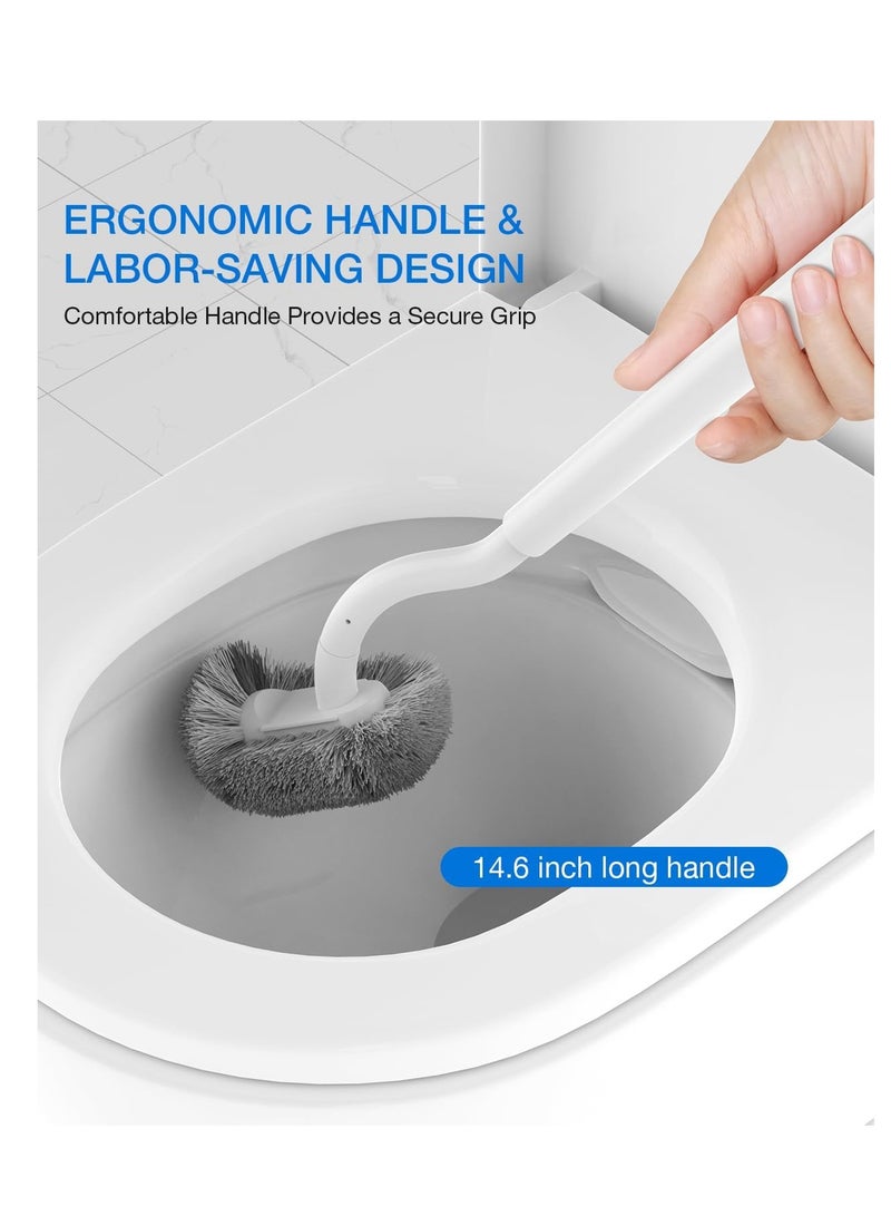 SYOSI Toilet Bowl Brush and Holder, Toilet Brush Set with Ergonomic Design, Compact Size, Durable Bristles, Toilet Brushes & Holders for Dead Corner Clean, White - Image 3