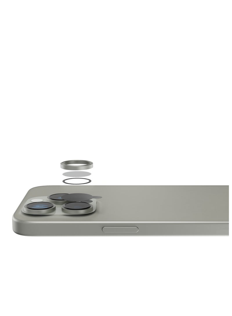 froog iPhone 16 Pro and Pro Max Camera Lens Protector Ultra Pure 360° Aluminum Lens Shield / Shatter Protection / Anti Fingerprint / Anti Scratch / HD Clarity Lens Protection - Titanium - Image 2