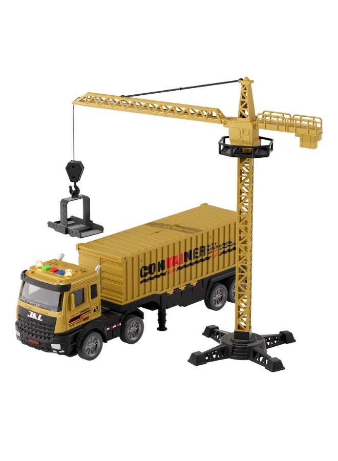 هالامودو 8 أجهزة كمبيوتر شخصية للأطفال الهندسة المركبة لعبة مجموعة (مع شاحنة الحاويات، 6 سبيكة السيارات وبرج الرافعة) - القصور والاحتكاك مدعومة الشاحنات الكبيرة للأولاد، مع الأضواء والموسيقى، مادة ABS دائمة مقاومة للسقوط، تطور التنسيق اليدوي والعين، هدية عيد ميلاد تعليمية مثالية للأطفال (30.5 * 8 * 10 سم) - Image 1