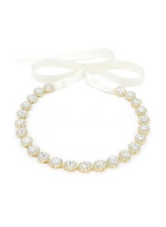 Oriamour Oriamour Gold Crystal Bridal Hair Accessories Wedding Headbands with Ribbons For Bride Bridesmaids Women Girls 