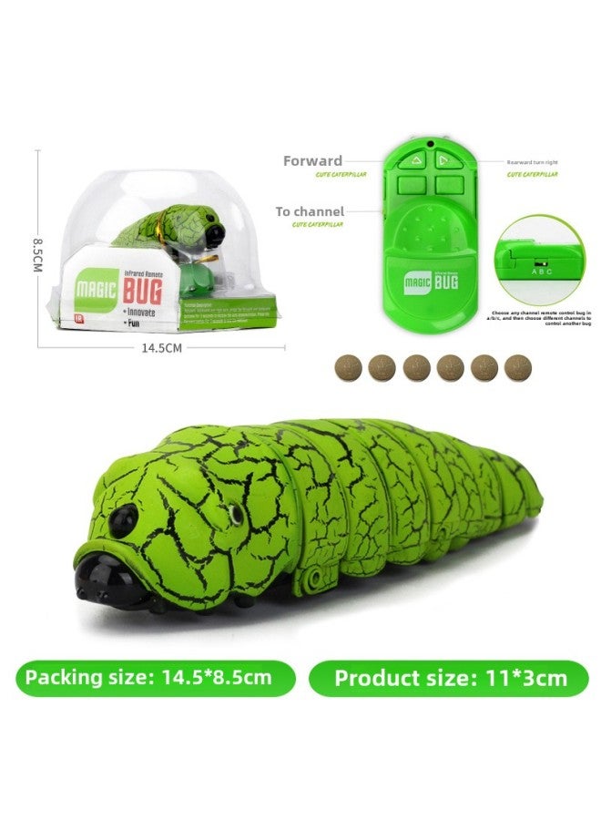 Mini Remote Control Cockroach Simulation Animal Model Funny Cat And Dog Pet Toy Tricky Scary Halloween Toy-Color:Remote Control Caterpillar