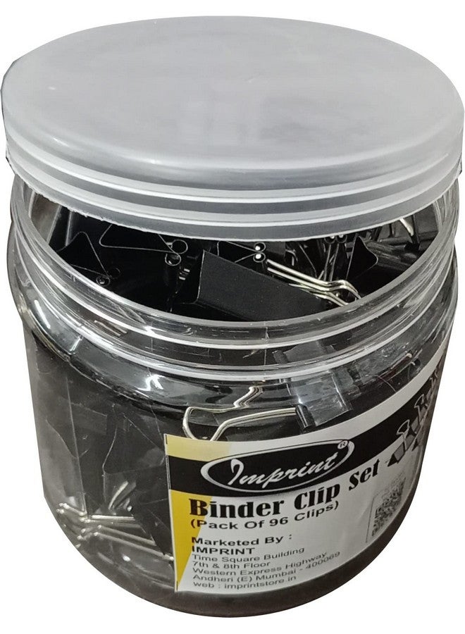 IMPRINT Metal Binder Clips Black Paper Clip 32 25 19 15 MM Binder Clips 24 of Each Size, Total 96 PC's Stationery Binding Supplies for Loose Papers, Files, DIY, Office and School Use - Image 2