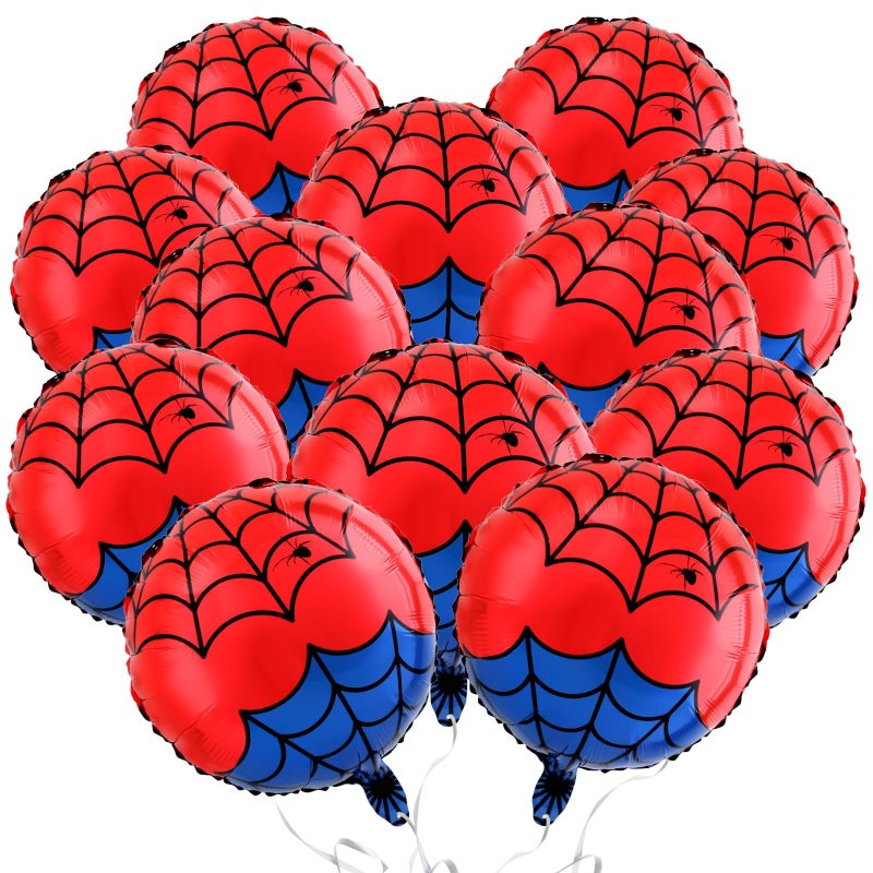 AXBMM 12 PCS 18 Inch Spider Themed Foil Balloons Happy Birthday Balloon for Vibrant Party Decorations Durable Reusable Foil Mylar Balloons Perfect for Spider Birthday Party Supplies - Image 3