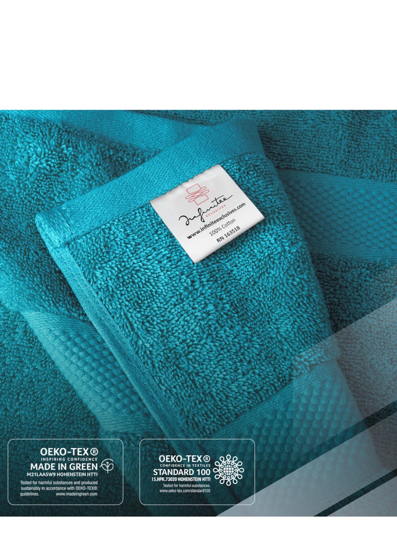 Infinitee Xclusives Premium Bath Towels Set Pack of 4-100% Ring Spun Cotton Towels - Teal Bath Towels 68cm x 137cm - Soft Feel, Quick Dry, Highly Absorbent Durable Towels, Perfect for Daily Use by Infinitee Xclusives  - Image 5