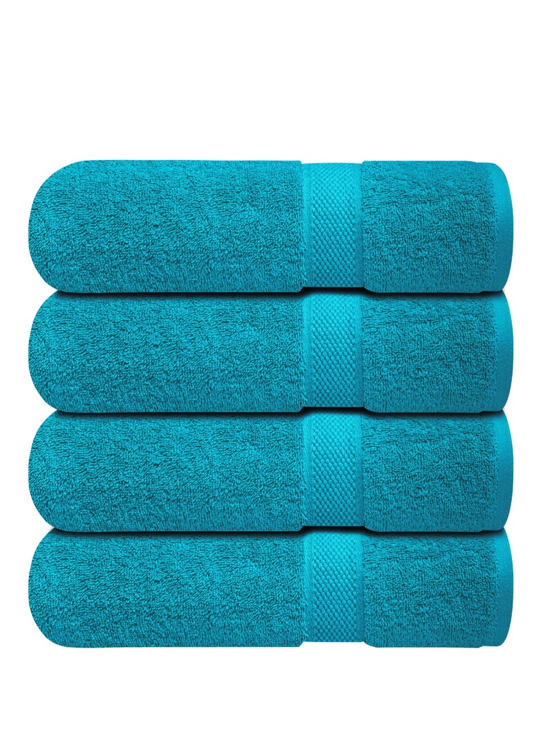 Infinitee Xclusives Premium Bath Towels Set Pack of 4-100% Ring Spun Cotton Towels - Teal Bath Towels 68cm x 137cm - Soft Feel, Quick Dry, Highly Absorbent Durable Towels, Perfect for Daily Use by Infinitee Xclusives  - Image 1