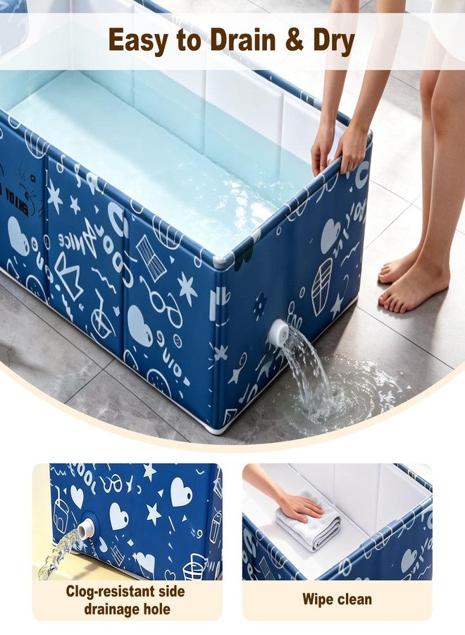 COBOPANDA Foldable Dog Bathtub for Small to Medium Dogs & Cats Pool, Collapsible Pet Bath Tub for Shower/Kitchen Sink, Thickened Insulated Base, Portable & Space-Saving Puppy Wash Basin, Blue - Image 4