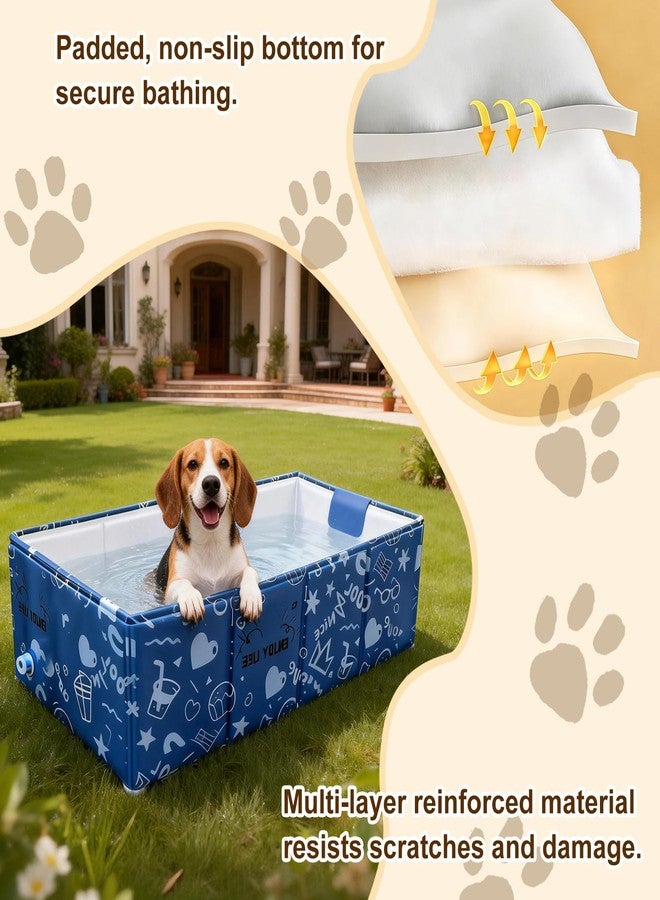 COBOPANDA Foldable Dog Bathtub for Small to Medium Dogs & Cats Pool, Collapsible Pet Bath Tub for Shower/Kitchen Sink, Thickened Insulated Base, Portable & Space-Saving Puppy Wash Basin, Blue - Image 5