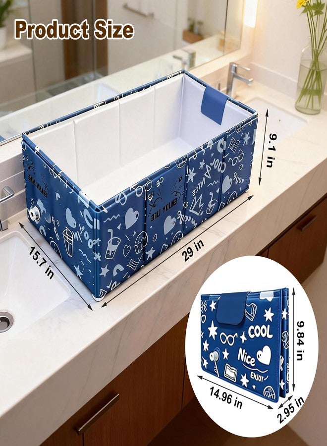 COBOPANDA Foldable Dog Bathtub for Small to Medium Dogs & Cats Pool, Collapsible Pet Bath Tub for Shower/Kitchen Sink, Thickened Insulated Base, Portable & Space-Saving Puppy Wash Basin, Blue - Image 2