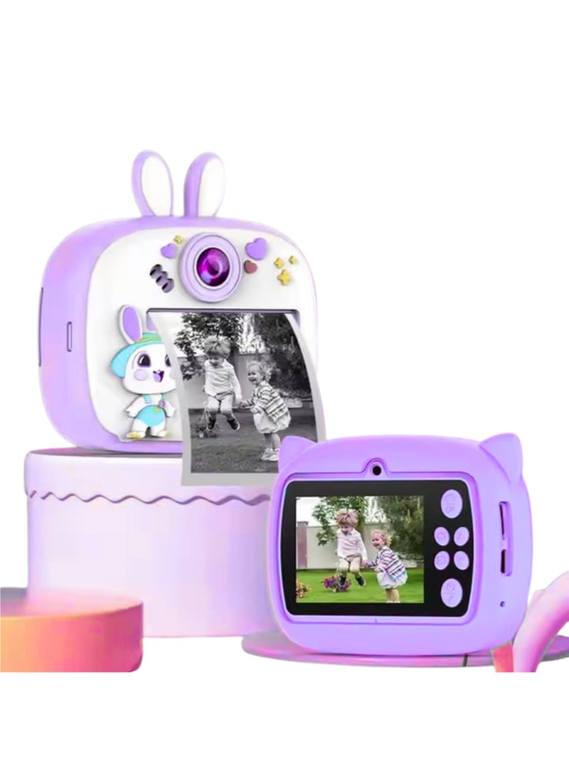 2026 Kids Instant Print Camera 1080P Digital Video Camera with Thermal Printing & 2 Paper Rolls Gift for Ages 4–12
