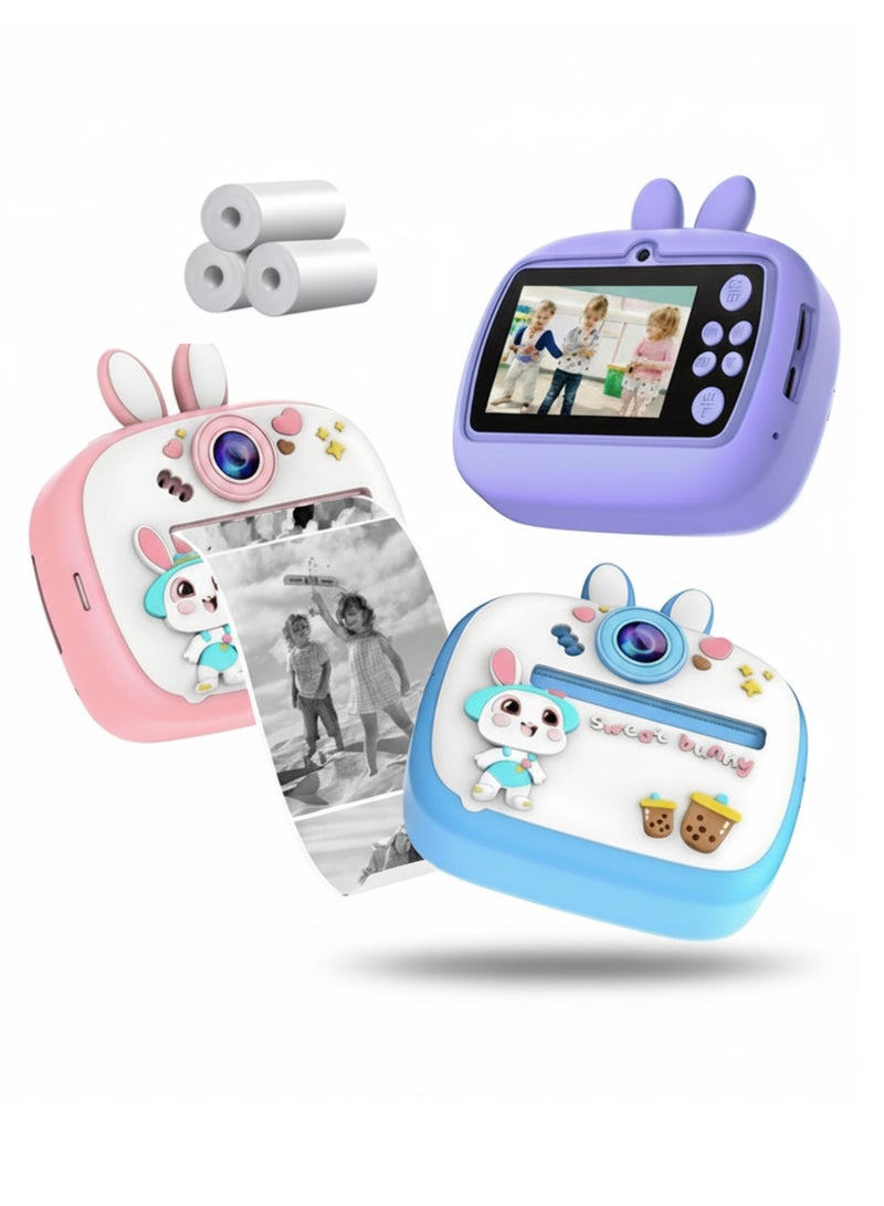 vexa pro 2026 Kids Instant Print Camera 1080P Digital Video Camera with Thermal Printing & 2 Paper Rolls Gift for Ages 4–12 - Image 1