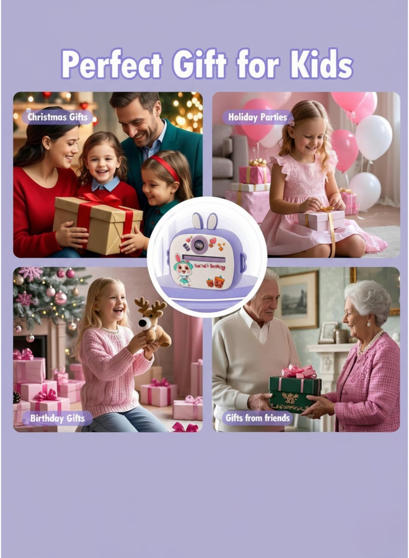 vexa pro 2026 Kids Instant Print Camera 1080P Digital Video Camera with Thermal Printing & 2 Paper Rolls Gift for Ages 4–12 - Image 4