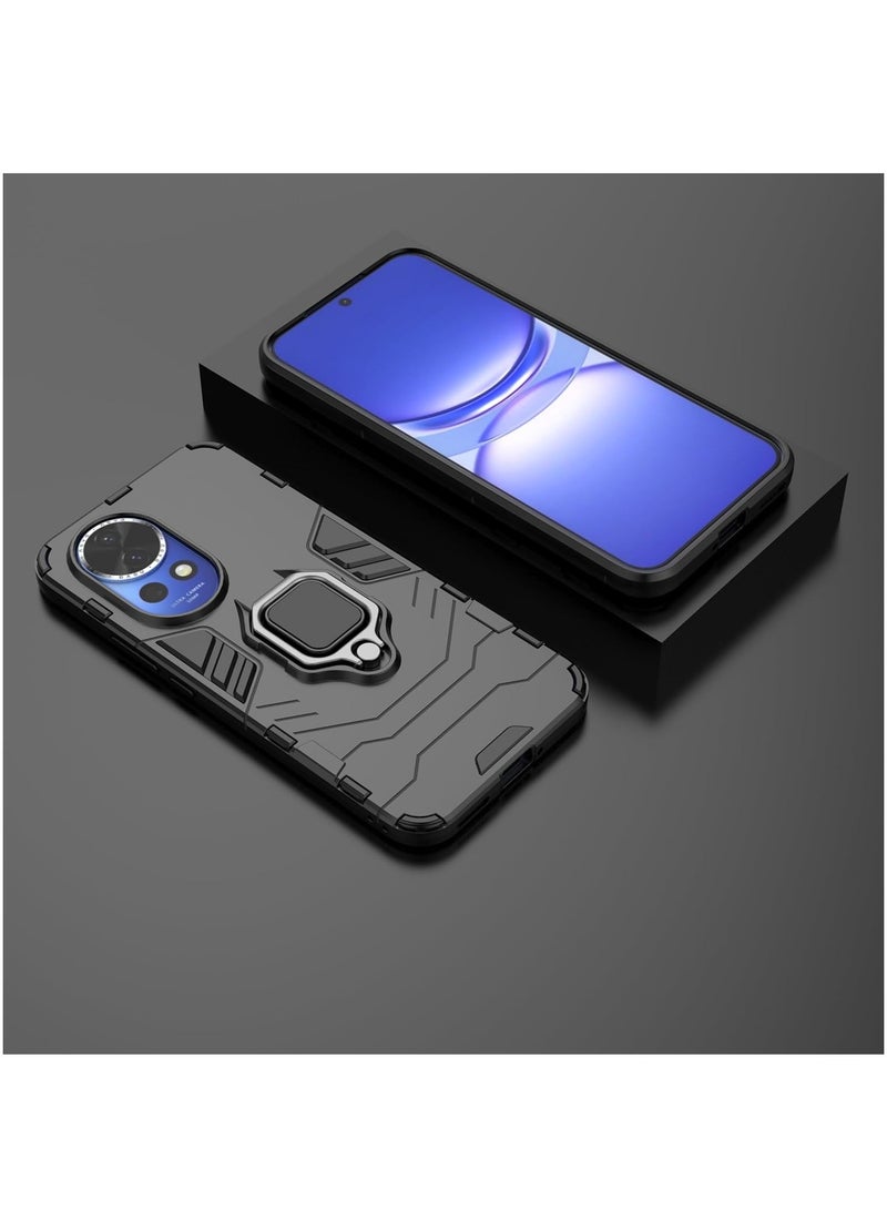 [1+1 Sets] For Huawei nova 13 Case & Screen Protector Heavy Duty Protective Phone Cover with Multifunction Kickstand,1 Tempered Glass Screen Protector - Image 3