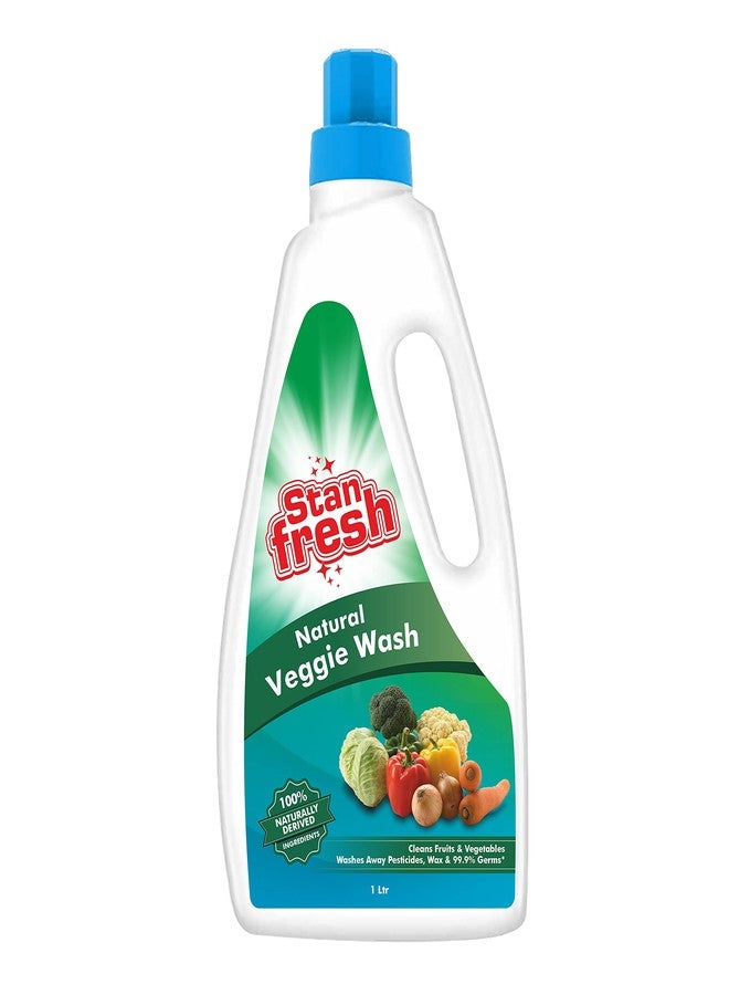 Stanfresh Natural Veggie Wash | Naturally Derived | Liquid | Cleans Fruits & Vegetables | Washes Away Pesticides | Removes Wax | Kills 99.9% Germs | 1Ltr - Image 1