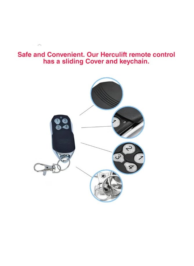هيركليفت قطعتان من جهاز التحكم عن بعد لباب المرآب من شركة Herculift، ومحرك الطاقة، ومحرك الدفع، والزامل، والرافعة الطويلة، والمحرك الفائق، والمزيد  - Image 4
