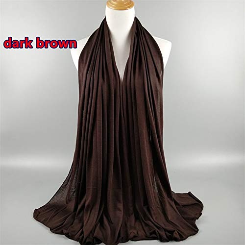 Harewom Brown Head Scarf Turbans for Women Dreadlocks Long Hair Stretchy Hijab Jersey Headbands for Muslim Old Woman - Image 2