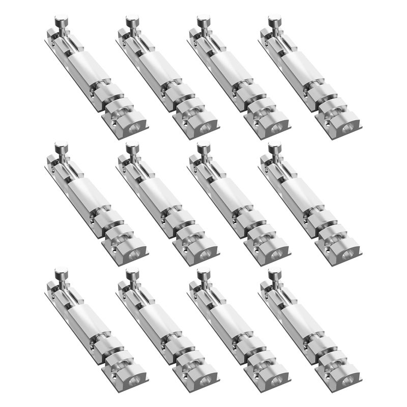 Atlantic Saylo Aluminium Tower Bolt 4 inchTower Bolt for Main Door and Bathroom Door Latch for Bedroom Tower Bolt for HomeOffices DoorsWindows SS Finish Pack of 12 Pcs - Image 1