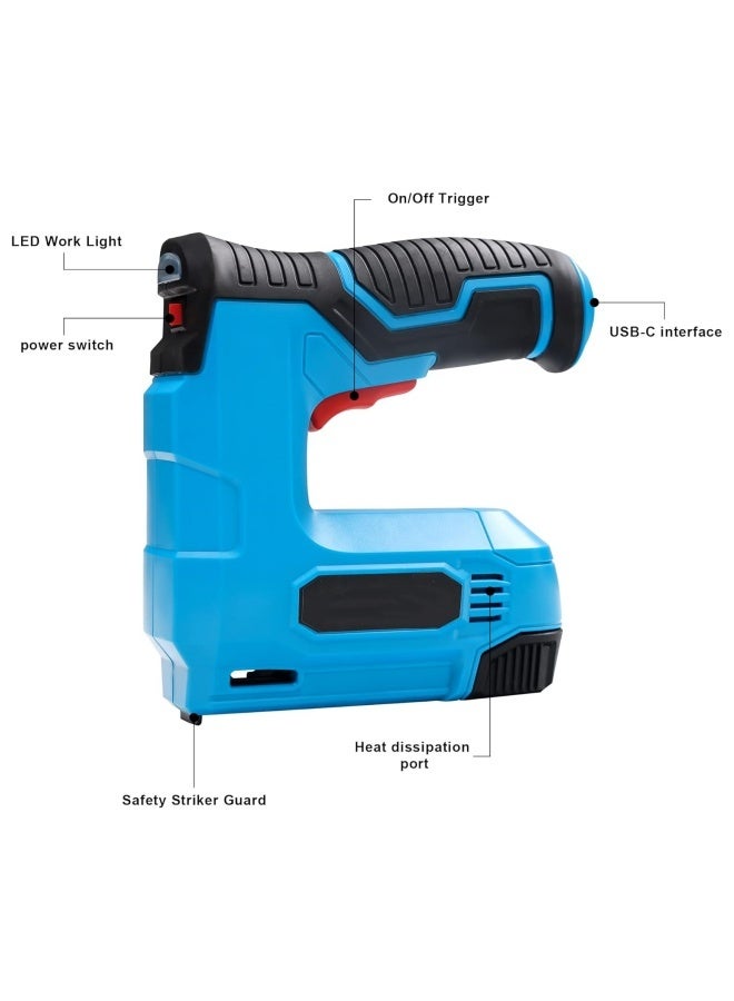 M MIAOYAN Electric stapler, two-in-one lithium-ion electric stapler, cordless woodworking stapler and cordless stapler set (with staples) and USB charger, DIY interior decoration electric stapler - Image 4