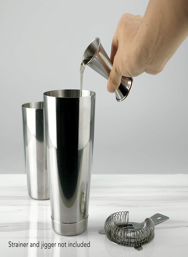 بي جي طقم كوكتيل بي جي بوسطن - طقم شاكر فاخر من الفولاذ المقاوم للصدأ مكون من قطعتين - شاكر لامع من قطعتين سعة 30 أونصة - طقم بارمان - Image 5