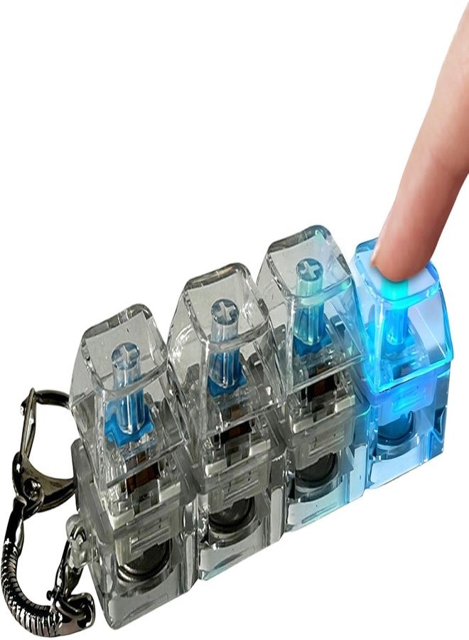 Dadhichi Zone 4 in1 Keyboard Fidget Toy | LED Bass & Loud Clicker Stress Relief Keychain | Detachable Mechanical Switches, ASMR Sound, Anxiety Reliever Gadget | Office Desk Toy (AnyColor, Pack of 1) - Image 1