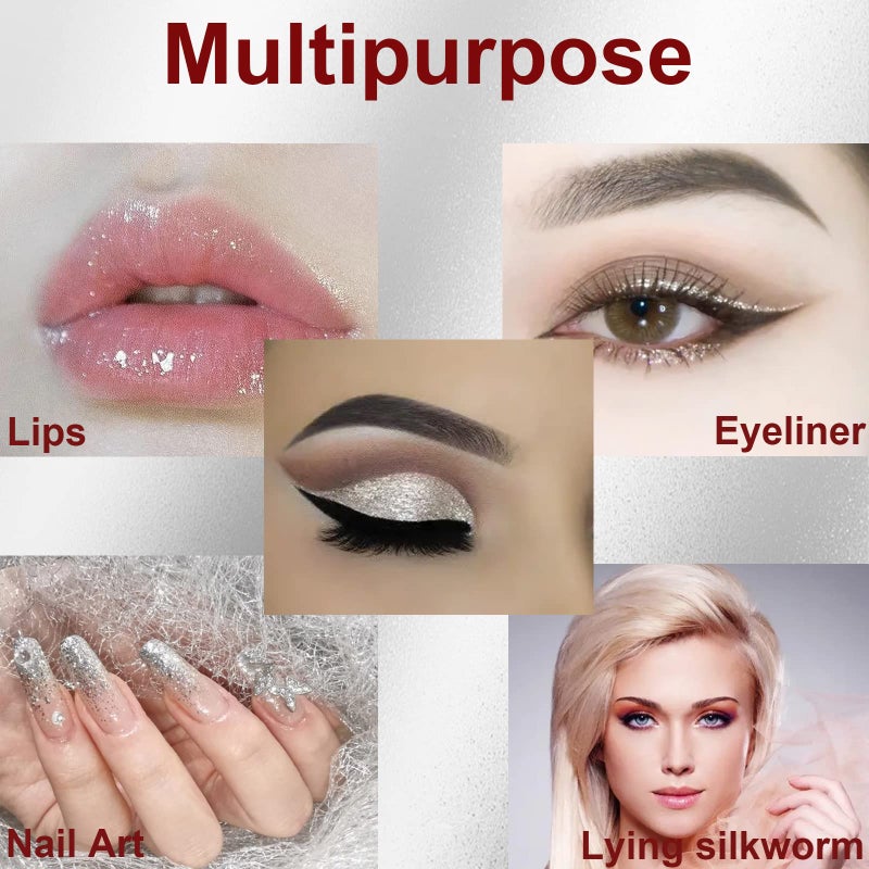 Rosarden Glitter Eyeliner Liquid - Sliver Glitter Eyeliner - Long-lasting Waterproof Quick-Drying Shimmer Metallic Glitter Liner - Ultra-Fine Tip Sparkle Eyeliner for Multi Dimensional Eye Makeup - Image 4