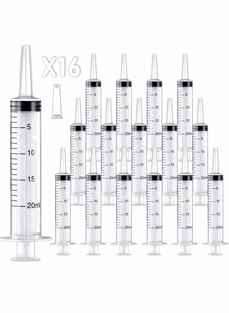 20ml Plastic Syringe Set for Liquid Measurement and Application, Sterile Individually Sealed, Ideal for Pets, Labs, and Crafts, 16 Pack  - Image 1