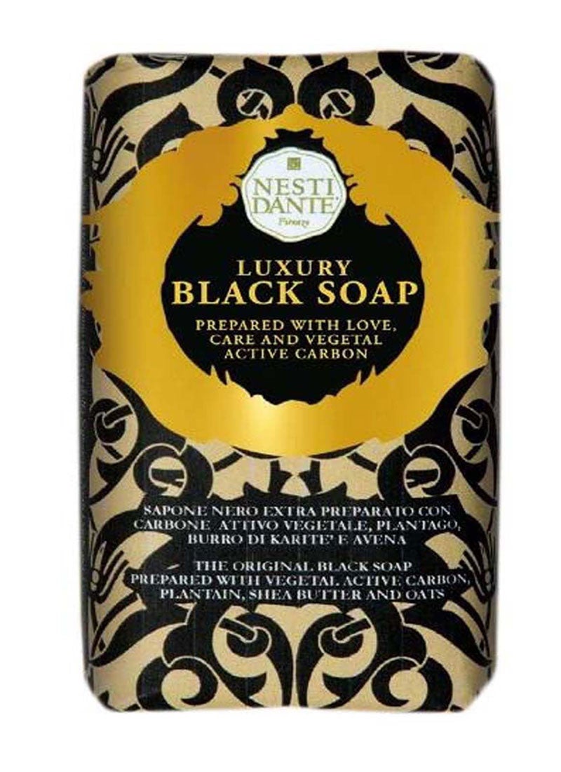 Luxury Black Natural Soap Bar 250g | Active Carbon & Botanical Soap | Vegan & Deep Cleansing