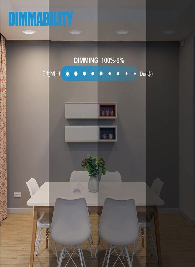 ECOELER ضوء قرص سطحي منخفض الارتفاع LED بحجم 6 بوصات من ECOELER، تركيبة ضوء بإطار من الألمنيوم، 16.5 واط، 5000 كلفن ضوء النهار، 1000 لومن، مناسب لصندوق J بحجم 3.5" و 4" أو علبة مدمجة بحجم 5/6"، مدرج من ETL و FCC - Image 4