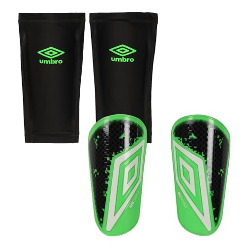 Umbro Youth Neo Shield Shinguard with Sleeve GreenBlackWhite YXS - Image 3