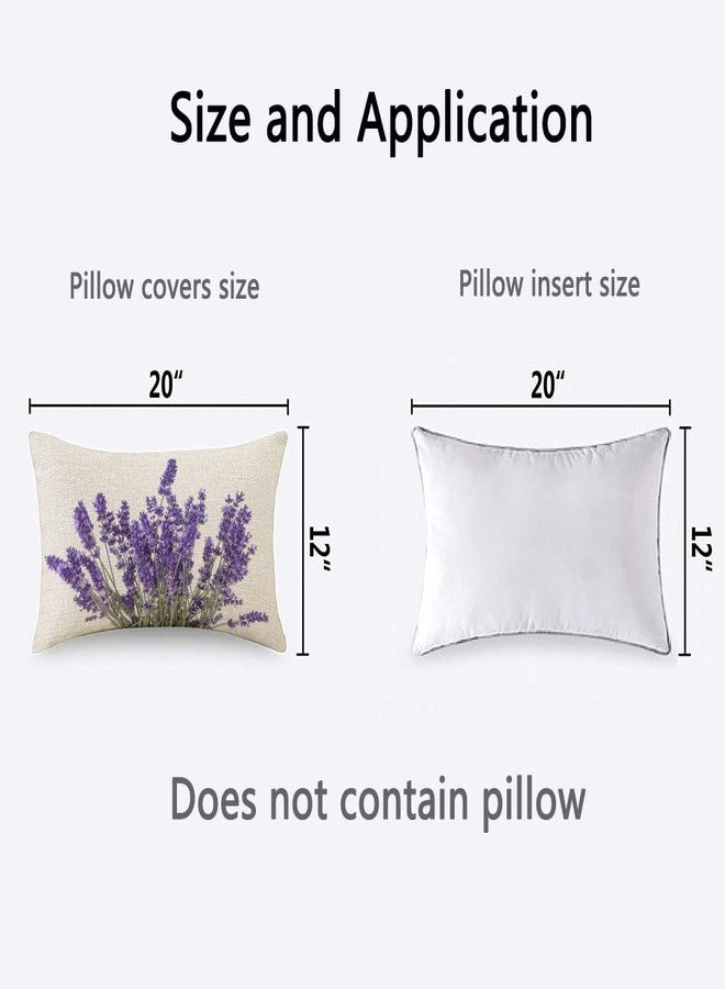 TKS MITLAN Lavender Flowers Throw Pillow Case Cushion Cover Purple Blooming Flower Linen Couch Bed Sofa Car Waist Cushion Cover 12 x 20 inch - Image 4