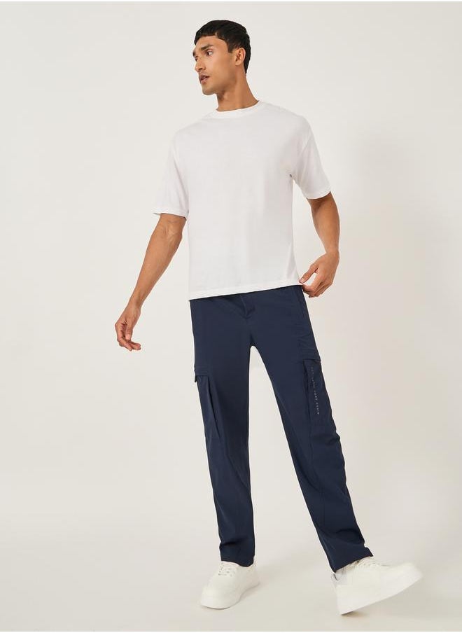 Fort Collins Mid Rise Straight Fit Track Pant with Drawstring by Styli  - Image 2