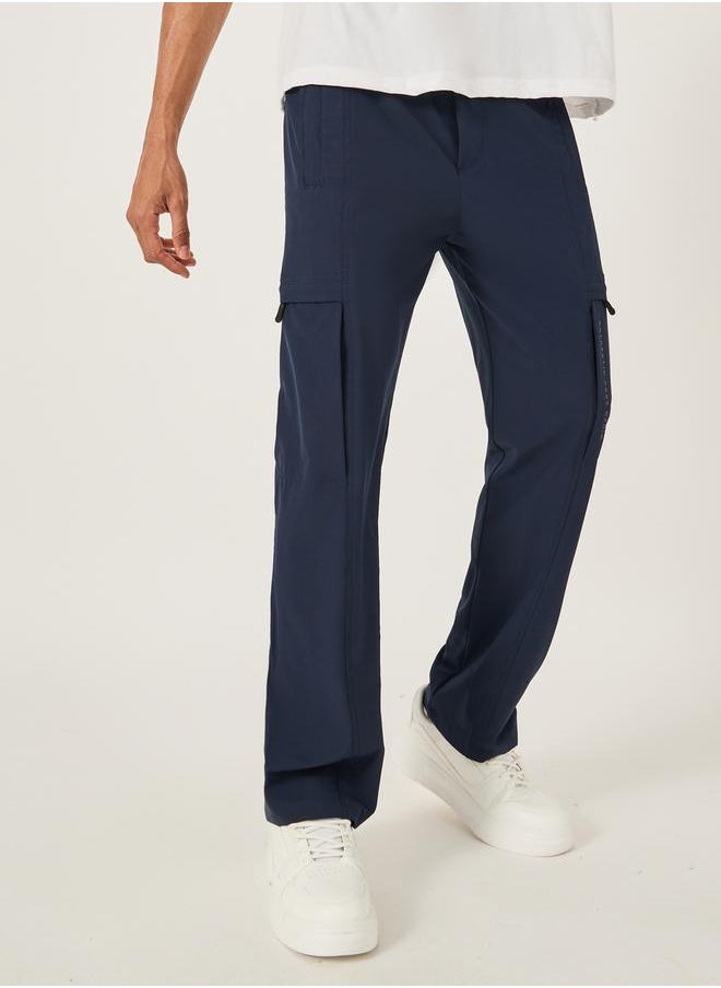 Fort Collins Mid Rise Straight Fit Track Pant with Drawstring by Styli  - Image 1