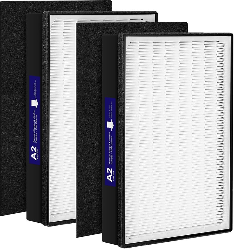 isingo 2 Pack Type A2 H13 Grade True HEPA Replacement Filter Compatible with Filtrete Room A2 Air Purifier Models FAP-C02-A2, FAP-C03-A2, FAP-T03-A2, FAP-SC02L, Part No. 1150101, Filter A2 - Image 1