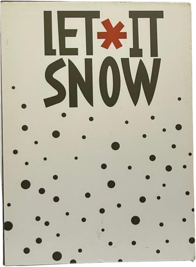 Let It Snow-Wooden Tiles(Tableau)15x20cm With Metal Support For Wall Or Shelf 