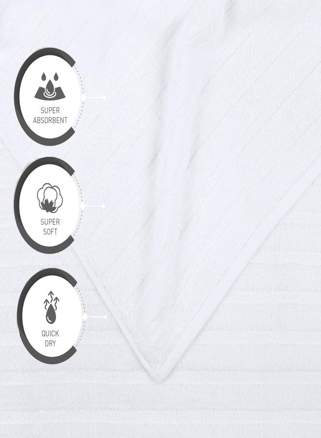 ترايدنت مناشف حمام ترايدنت ناعمة وسريعة الجفاف وعالية الامتصاص، طقم مناشف حمام 27 × 54 بوصة، للاستخدام اليومي، طقم مناشف حمام مكون من 4 قطع، قطن 100%، مناشف للاستحمام والمنتجعات الصحية، 4 قطع، أبيض - Image 3
