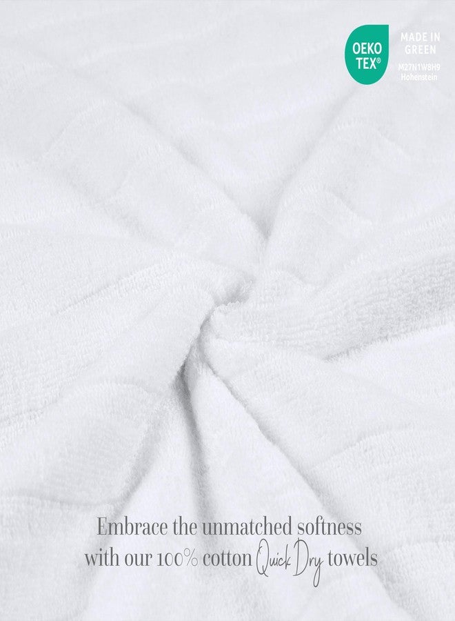 ترايدنت مناشف حمام ترايدنت ناعمة وسريعة الجفاف وعالية الامتصاص، طقم مناشف حمام 27 × 54 بوصة، للاستخدام اليومي، طقم مناشف حمام مكون من 4 قطع، قطن 100%، مناشف للاستحمام والمنتجعات الصحية، 4 قطع، أبيض - Image 4