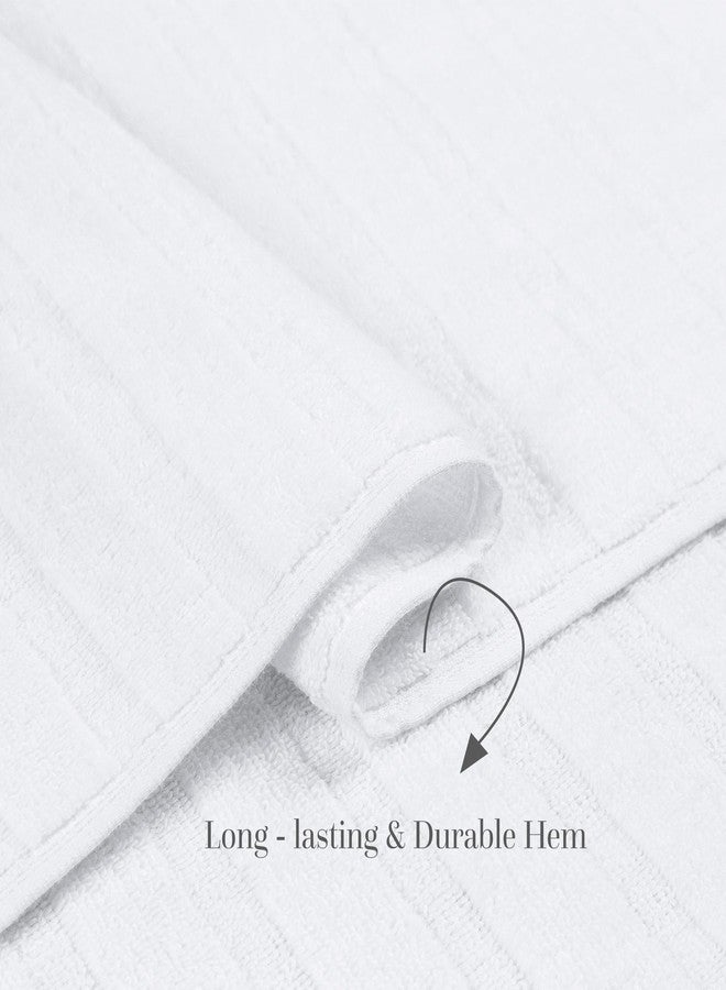 ترايدنت مناشف حمام ترايدنت ناعمة وسريعة الجفاف وعالية الامتصاص، طقم مناشف حمام 27 × 54 بوصة، للاستخدام اليومي، طقم مناشف حمام مكون من 4 قطع، قطن 100%، مناشف للاستحمام والمنتجعات الصحية، 4 قطع، أبيض - Image 5