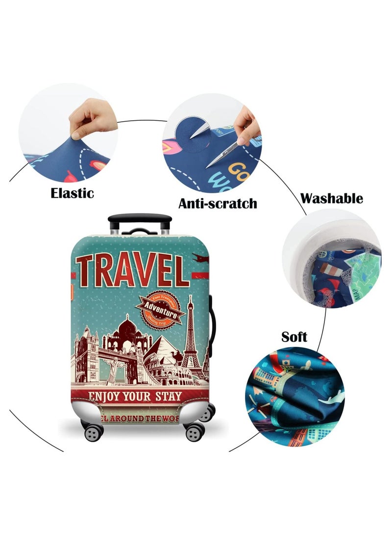 GGEROU غطاء الأمتعة، واقي حقيبة سفر قابل للغسل، غطاء حقيبة مضاد للخدش يناسب 18-32 بوصة - Image 3
