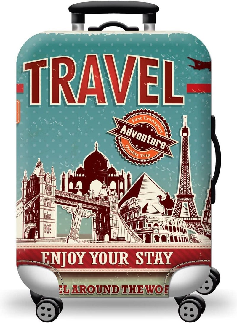 GGEROU غطاء الأمتعة، واقي حقيبة سفر قابل للغسل، غطاء حقيبة مضاد للخدش يناسب 18-32 بوصة - Image 1