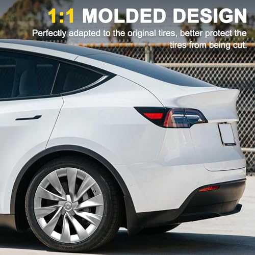 Tlyard Hubcaps for Tesla Model Y Juniper 2025 2026, 20 Inch Wheel Covers with Center Caps, Cross-Spoke Design Rim Protectors, Easy Clip-On Installation, for Model Y Juniper Accessories (Silver) - Image 4