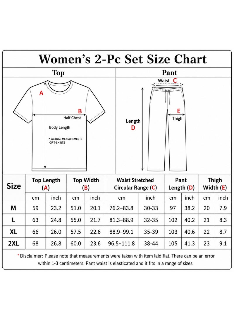 Fabienne Women's 2 Piece Lounge Set Oversized T-Shirt with Elbow-Length Sleeves and Wide Leg Pants Relaxed Fit Casual Sweatsuit Set for Women with Drawstring Waist Comfortable Homewear Ladies Loungewear Grey - Image 3