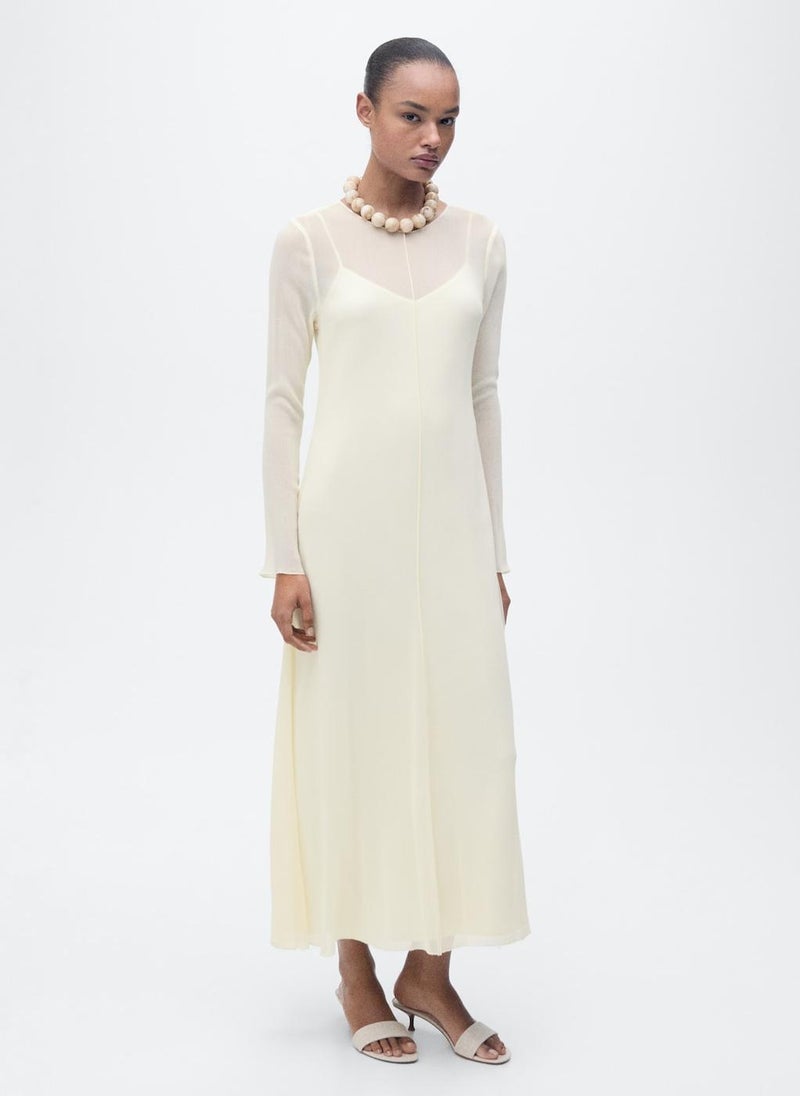 MANGO - Semi-Transparent Combination Dress - Image 1