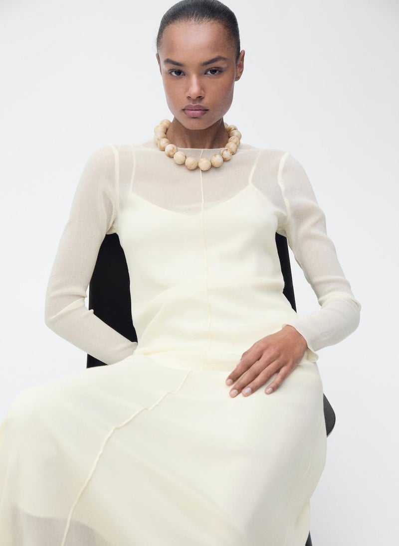 MANGO - Semi-Transparent Combination Dress - Image 1