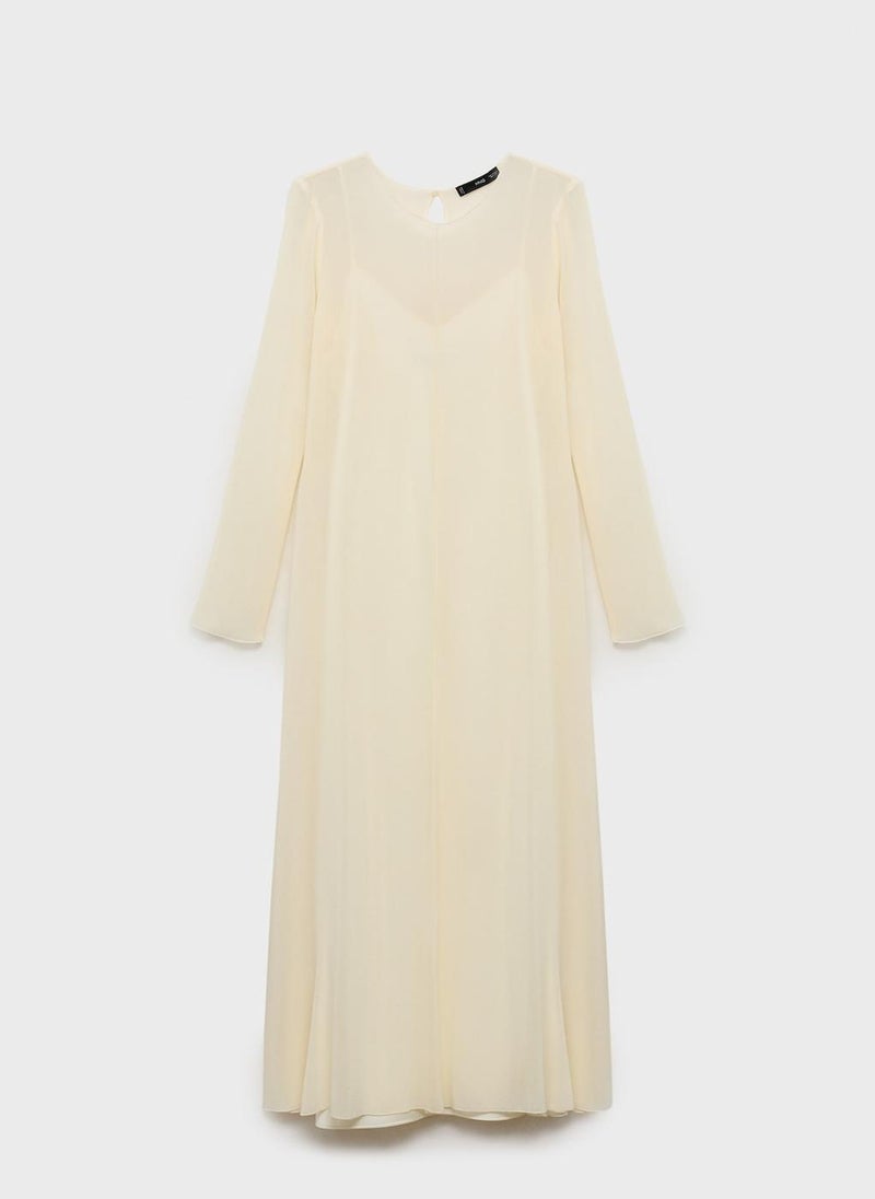 MANGO - Semi-Transparent Combination Dress - Image 1