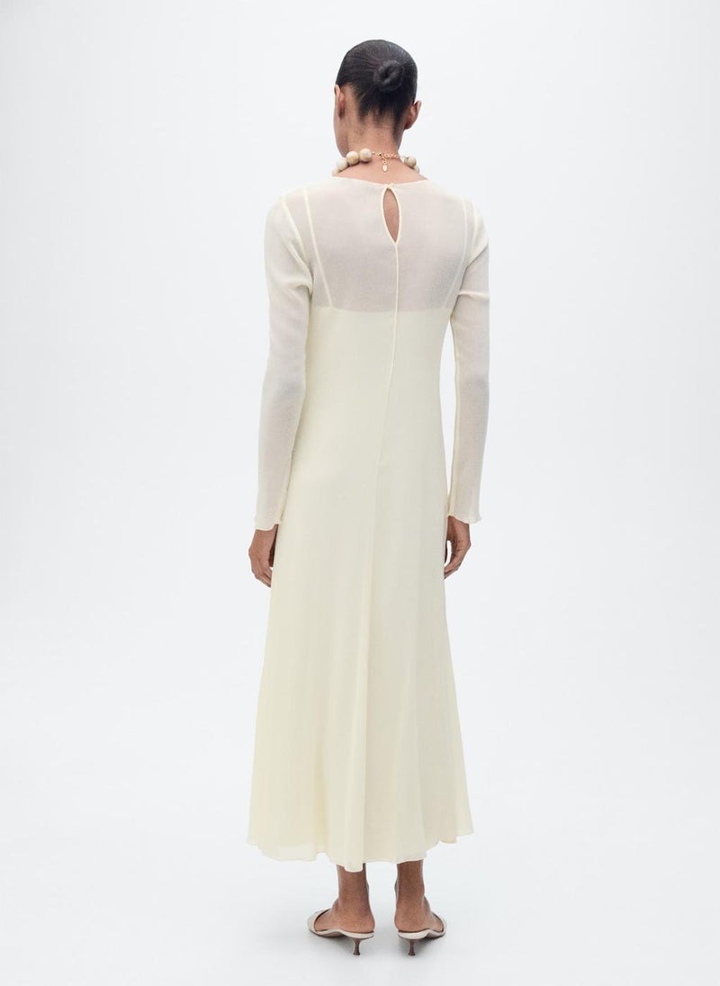 MANGO - Semi-Transparent Combination Dress - Image 1
