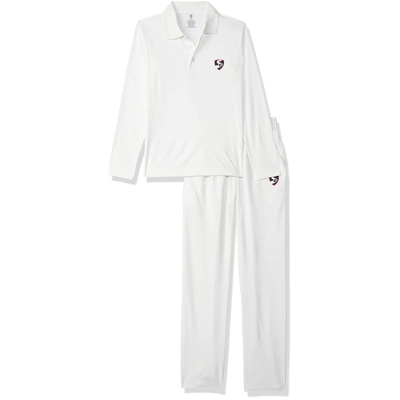 SG مجموعة كريكيت بأكمام كاملة للصغار (أبيض) - Image 3