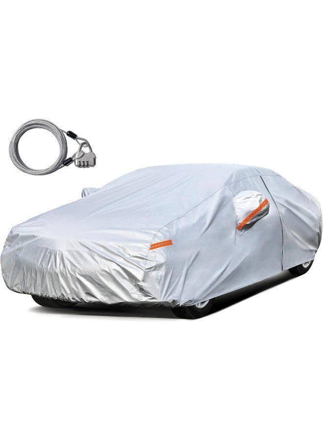 kayme Kayme Car Cover Waterproof All Weather with Lock and Zipper, Outdoor Sun UV Rain Protection, Universal for Civic, Corolla, Sentra, Elantra, Forte, Mazda 3 Sedan (176 to 184 Inch)  - Image 1