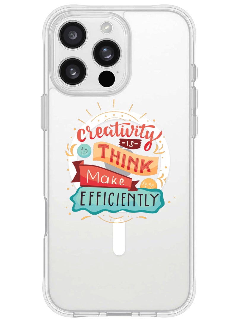 Theodor iPhone 16 Pro Max Magsafe Magnetic Case for iPhone Compatible with Wireless Charging, Shockproof Phone Bumper Cover - creativity is to think - Image 1